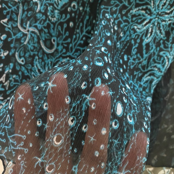 Poupette St Barth Aqua Vertical Silk Maxi Skirt - Picture 4 of 14